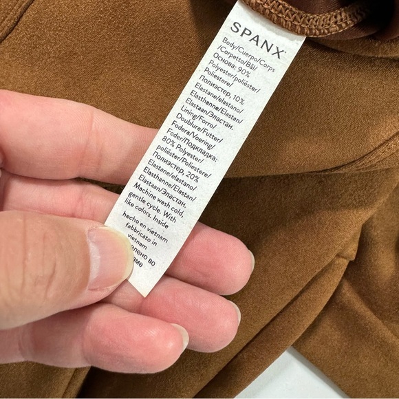 Spanx Faux Suede Leggings Rich Caramel Size XL - Picture 5 of 9